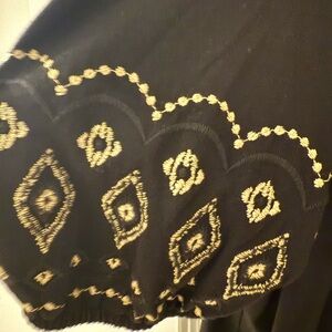 Black Top with Gold Embroidery